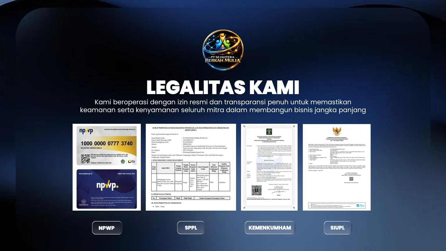Dokumentasi legalitas SBM BISA